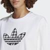 Adidas Originals American Vintage Houndstooth Logo Print Loose Fit Crew Neck T-Shirt Women Tops White IC5144
