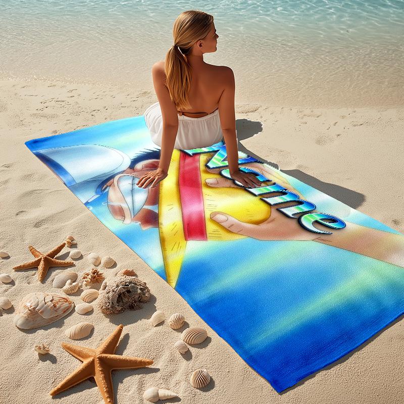 Custom Name Adventure Quest Stylish printed beach towel,a quick-drying, absorbent mat suitable for the beach, pool, gym, and travel fans gift
