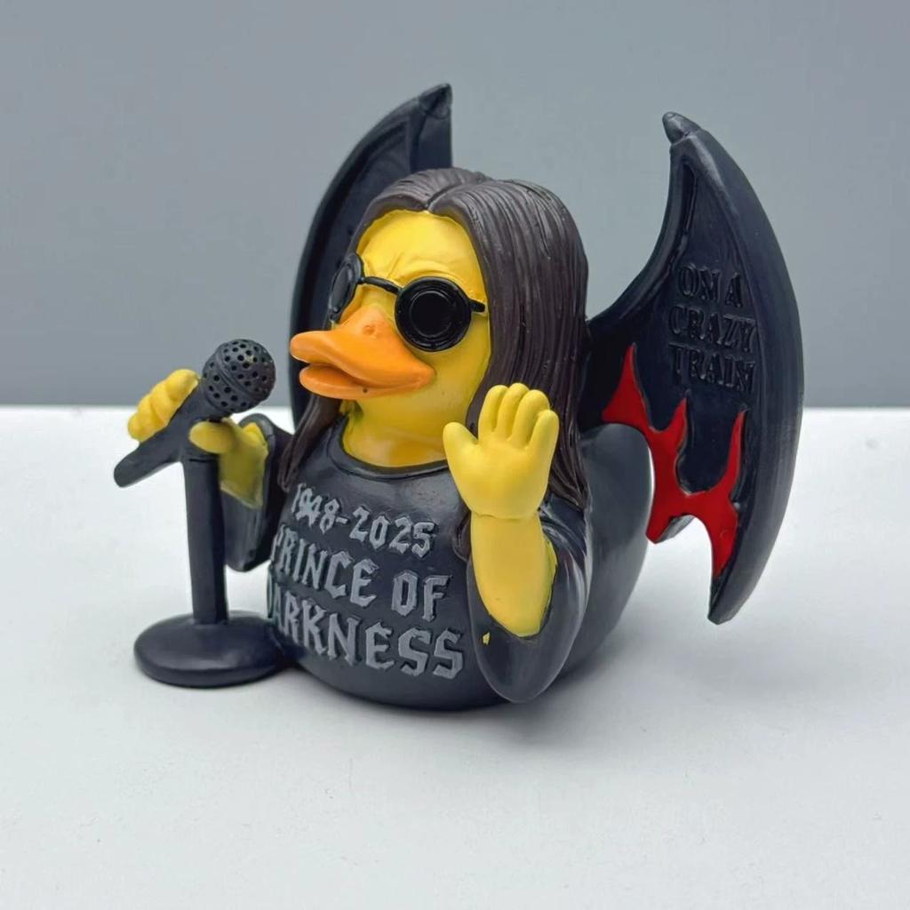 Ozzy Osbourne Back To the Beginning Rubber Duck Statue,Prince of Darkness Duck, Rock Tribute Duck Collectible,Music Jeeps Ducking for Party Decor