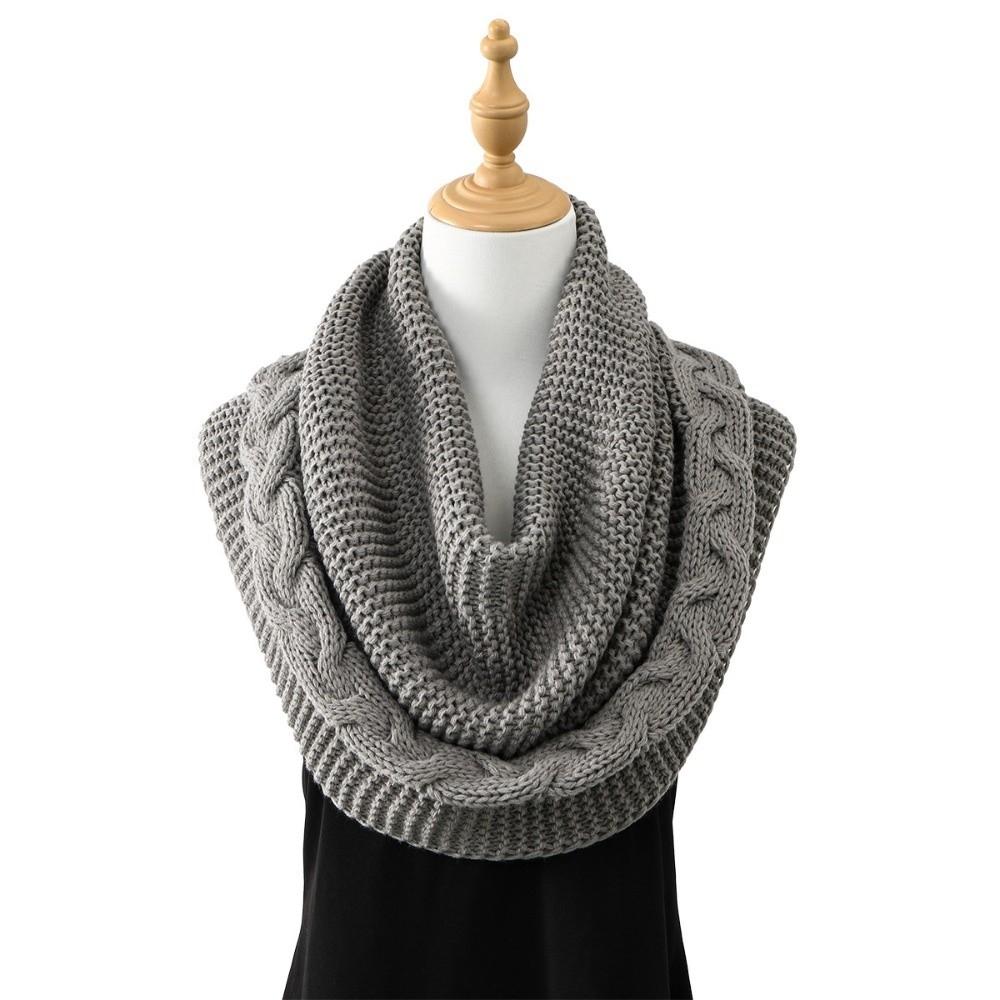 Thickened Women's Knit Scarf Warm Winter Neck Warmer Versatile Hooded Scarf Winter Wear