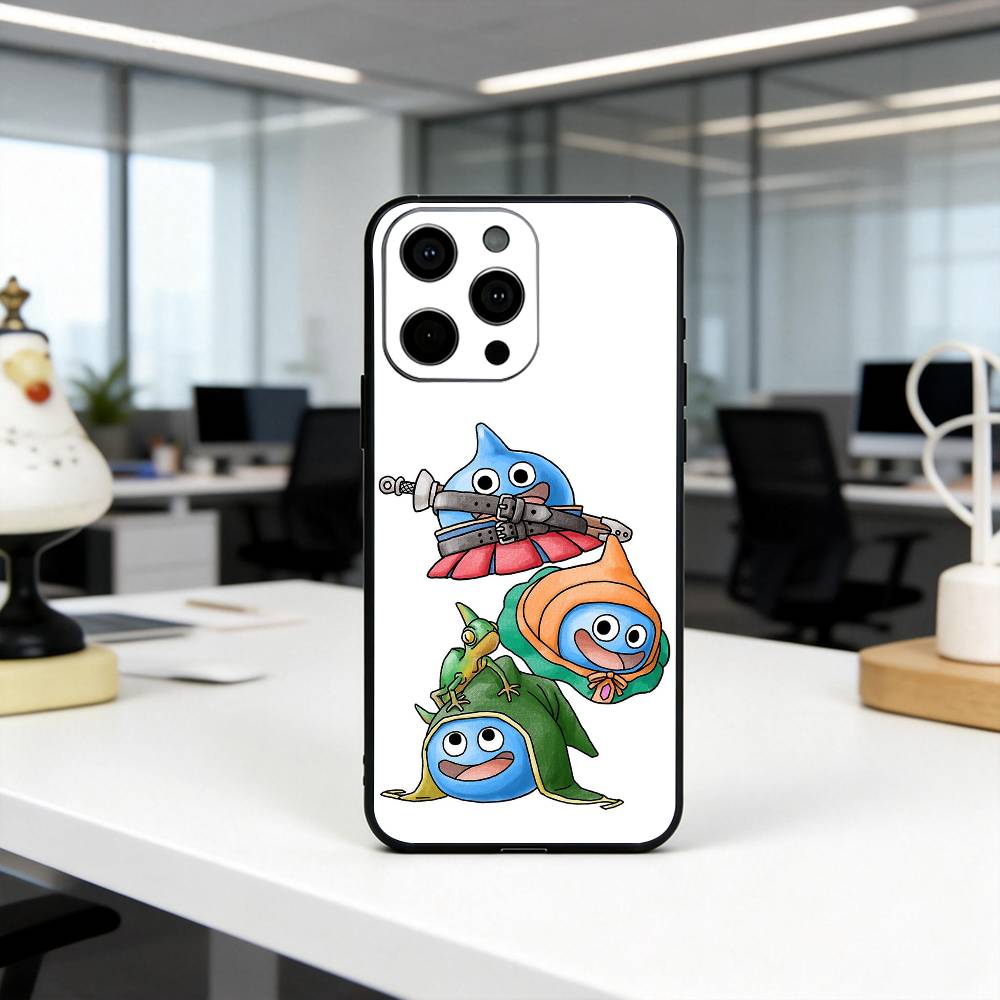 Чехол для телефона D-Dragon Q-quest S-slime-DQS для iPhone 17,16,15,14,13,12,11 Plus,Pro Max,XS, Мягкий Силиконовый Черный Чехол