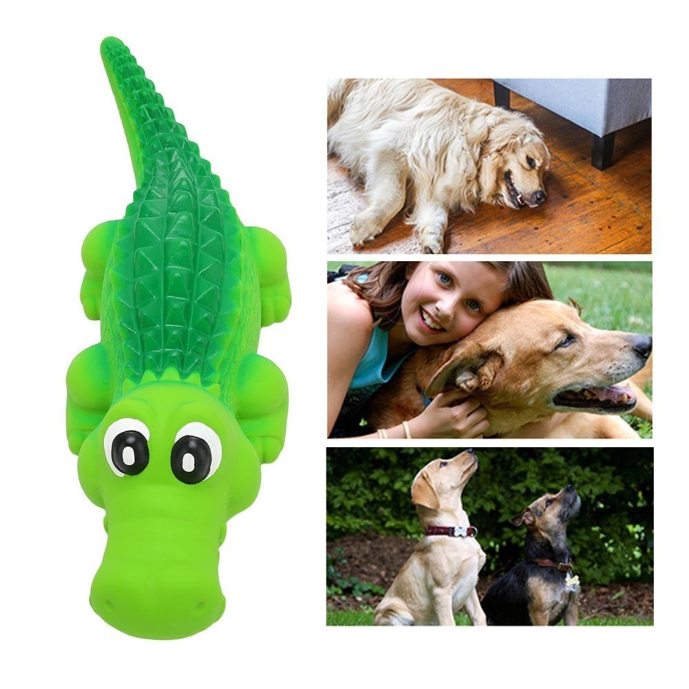 Vivid Green Squeaky Dog Alligator Toy Pet Boredom Relief Toy Puppy Teething Period