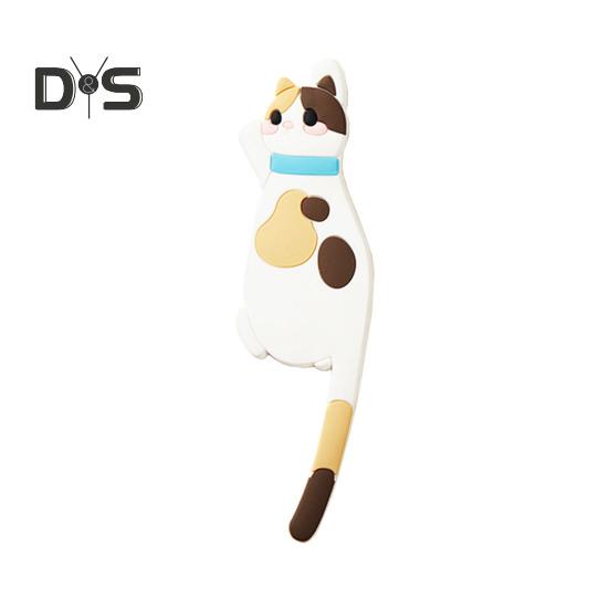 Наклейка на холодильник с крючком, высокая прочность, 3D, реалистичный дизайн с изображением мультяшного кота, декоративная наклейка на холодильник, аксессуар для холодильника