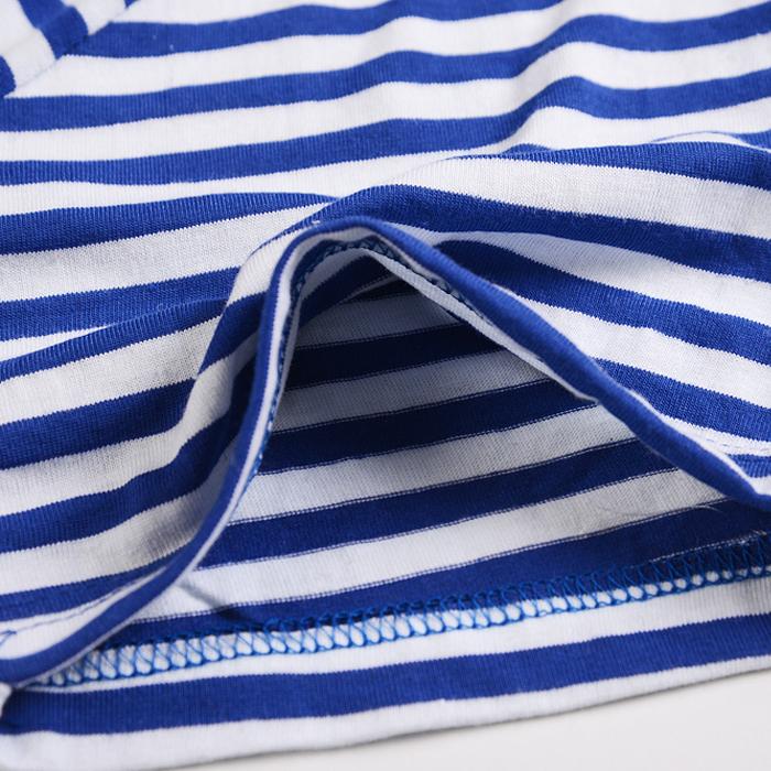 Zirunking 2021 New Navy T-shirt Blue and White Striped Unisex Long Sleeve Korean Style Summer Vintage Navy T-shirts Cotton Tees ZKNAVYL