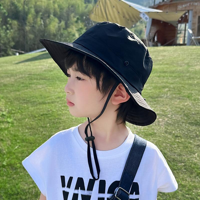 Children's hats summer boys and girls outdoor sunscreen hats quick-drying waterproof breathable sun hat large brim bucket hat
