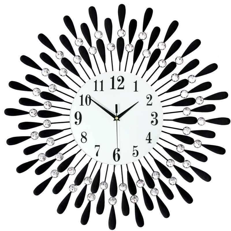 Modern Iron Art Wall Clock With Silent Sweep Movement For Living Room Decor