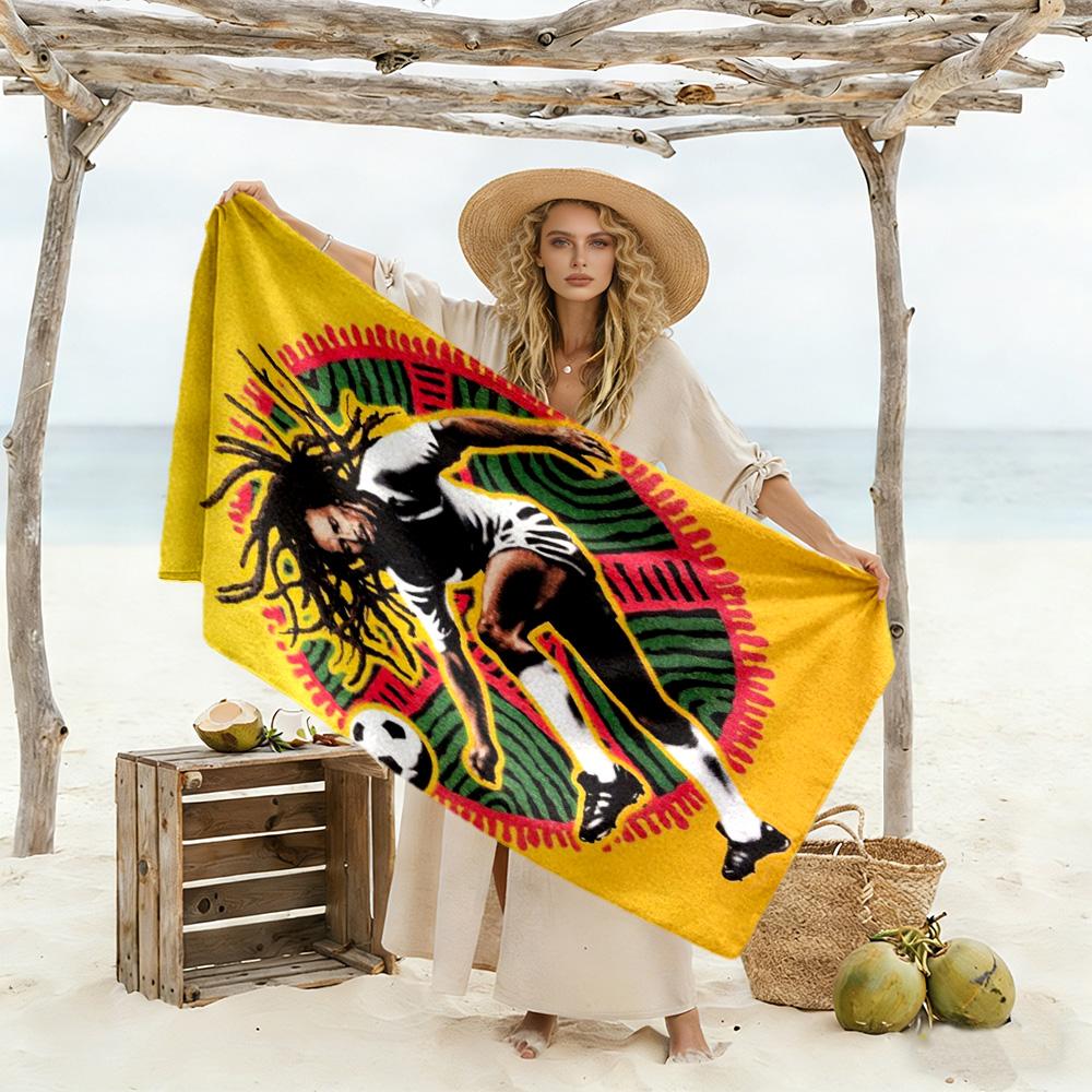 Bob Marley Beach Towel Soft Durable Quick-Dry Comfortable Lightweight Suitable for Sports, Travel, Swimming, Yoga, Bathroom, Beach, And Pool