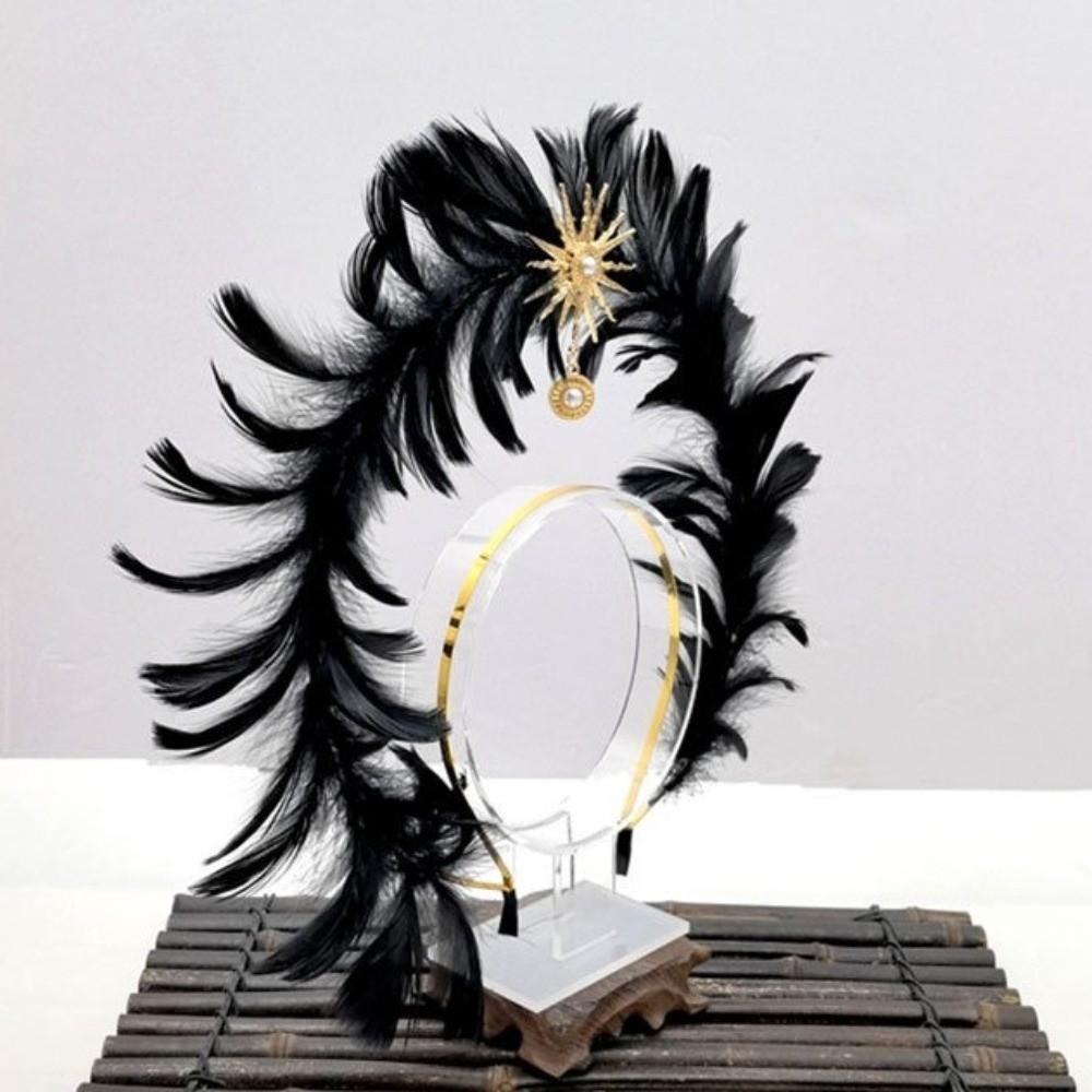 Dress Up Props Feather Halo Crown Headband Double Layer Wing Hair Hoop Christmas Party