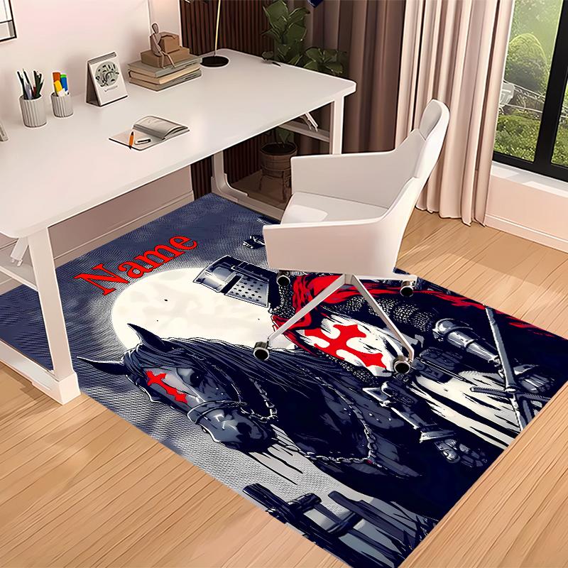 Custom personalization Knights Templar Print Area Rug - Soft, Washable Non-Slip Indoor Mat,Living Room,Home&Office Decorative Rug