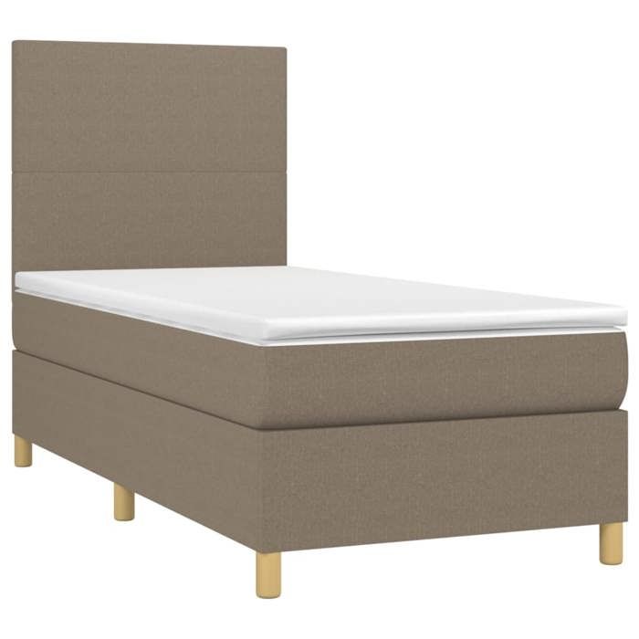 VidaXL Slat Bed Base with Mattress and LED, Upholstered Bed, Single Bed, Adult Bed for Interior Bedroom, 3135233