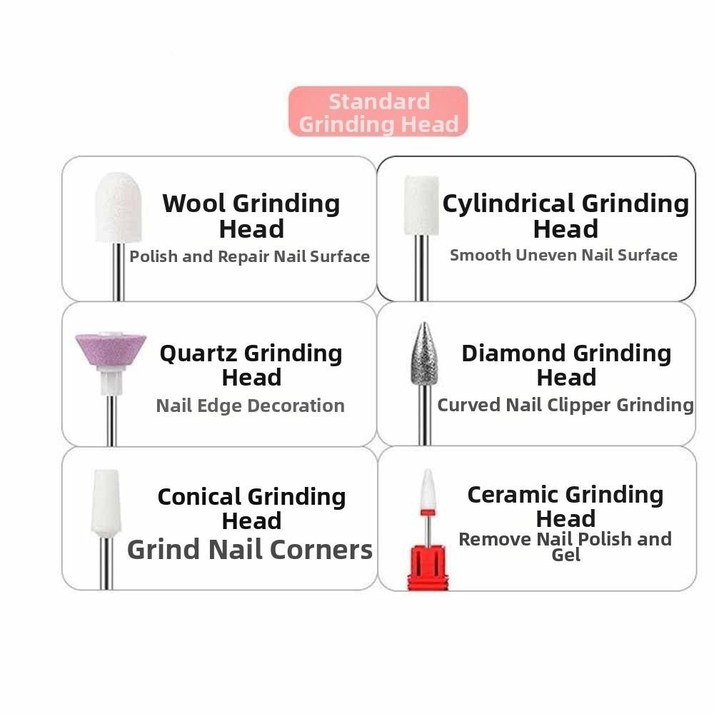 Professional Grade Electric Nail Drill Machine Multiple Gears Grinding Polishing Manicure Machine Low Noise Dead Skin Removal