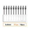 10PCS 3x6mm  Carbide Burrs Rotary Drill Grinder Carving Bit Double Cut Hand Tools Power Tool Accessories Household Supplies