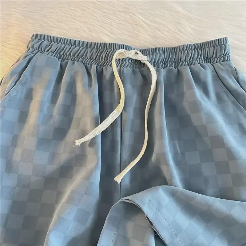 Унисекс ретро клетчатые хип-хоп High Street повседневные шорты