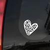1pc Heart Shaped Leopard Print Car Stickers for Auto Rear Window Windshield Rearview Mirror Bumper Decors Motorcycle Body Decals