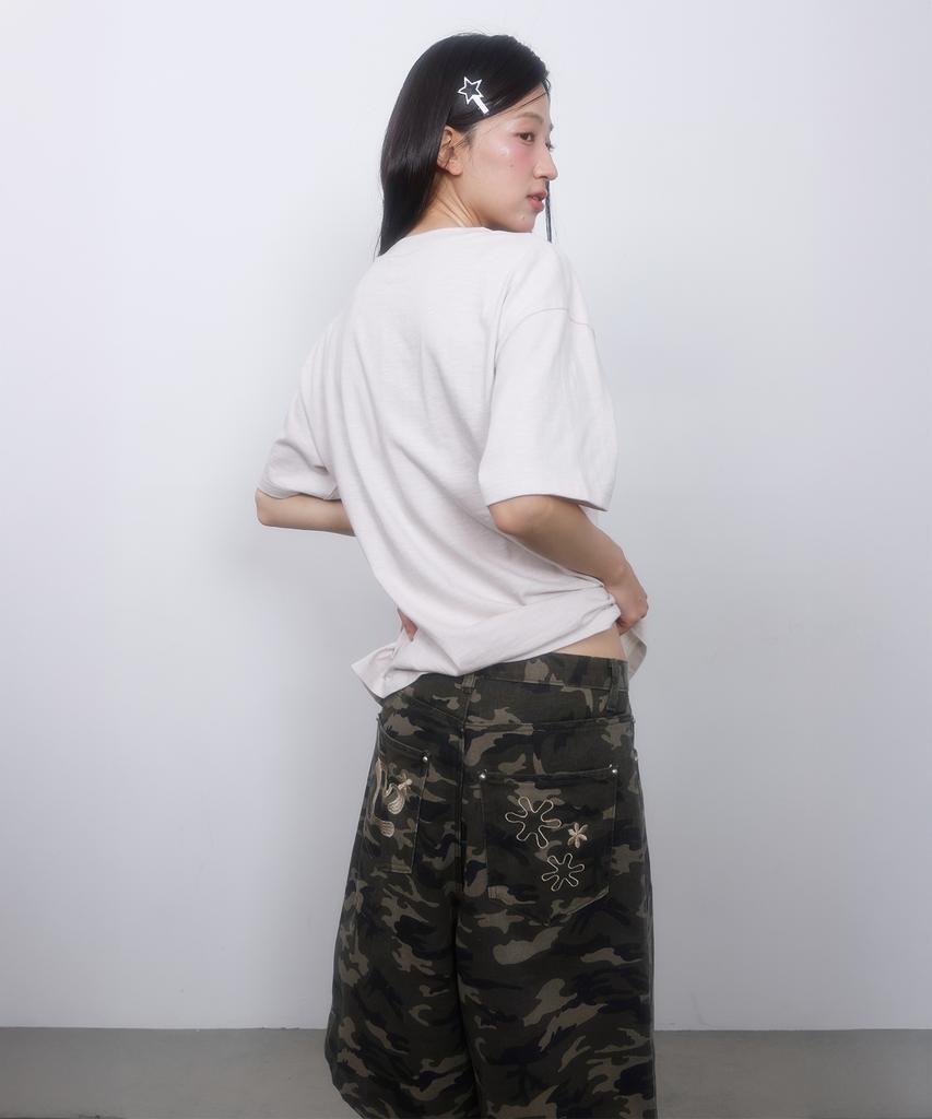 LMR Floral Logo Bermuda Pants Khaki