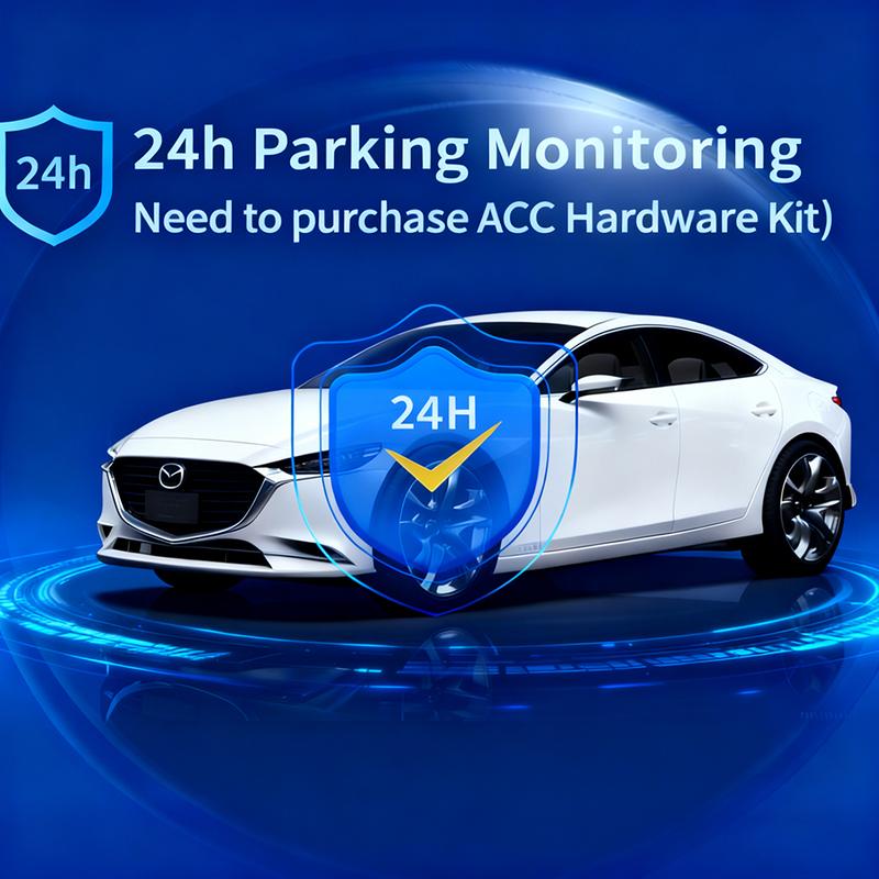 Acceo 4K Mirror Dash Cam Wireless CarPlay Android Auto Optional 1080P Rearview Camera 24H Parking Mode Loop Recording Car Camera
