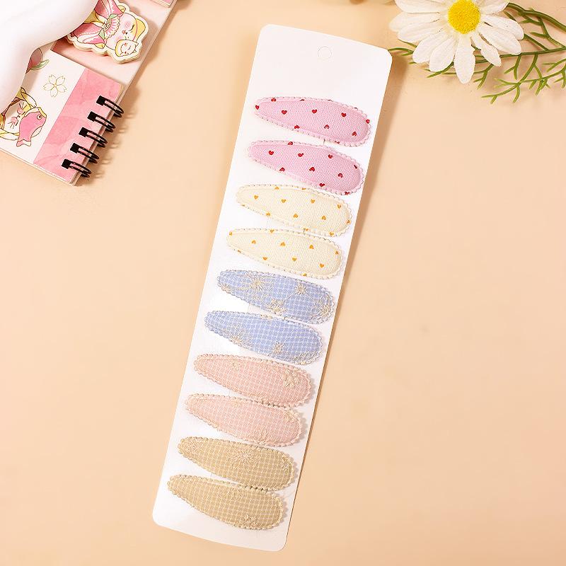 10 шт./компл., хлопковые заколки-бантики для волос с принтом для новорожденных, тканевые заколки в клетку, головные уборы для девочек, детские аксессуары для волос