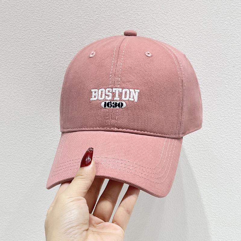 "Autumn Korean Style Embroidered Baseball Cap for Women & Men with Large Head Circumference"