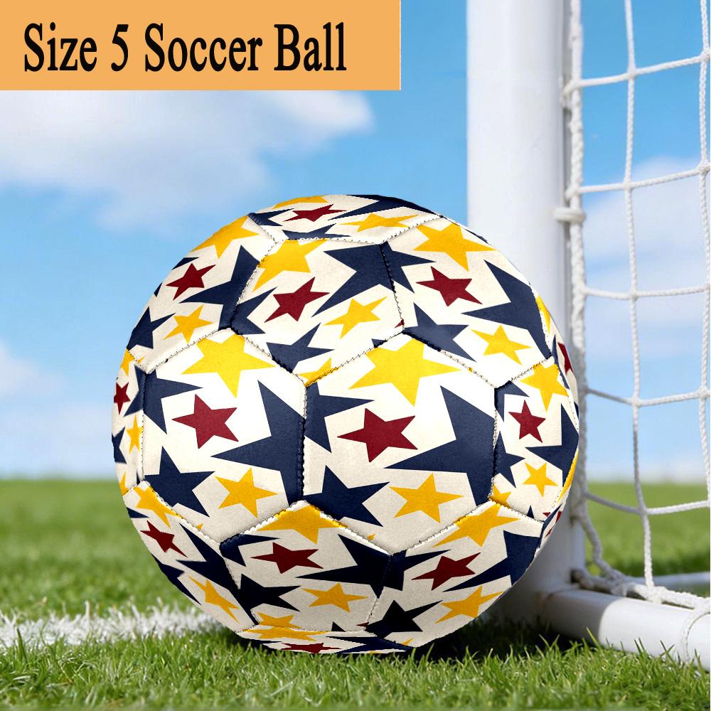 1PC White Stars Size 5 Soccer Balls, Anti-Slip, Outdoor Sport, a Unique Gift, Birthdays, Christmas gifts Valentine'S Day gifts A6