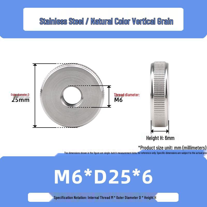 Высокопрочная накатанная гайка M3/M6/M10 из нержавеющей стали