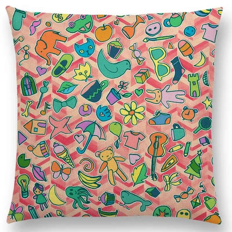 Новый Милый Рождественский Подарок Фрукты Тыква Мороженое Интересное Искусство Красочный Декоративный Узор Наволочка Подушка для Дивана
