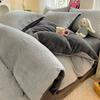 Thickened Milk Fleece Four-Piece Set, Milk Fleece Coral Fleece Bed Sheet Quilt Cover Double-Sided Flannel Bed Three-Piece Set