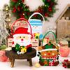 Christmas Gift Bags with Handles Santa Reindeer Snowman Goody Bag Thick Holiday-themed Gift Pouch for Candy Apples Toys