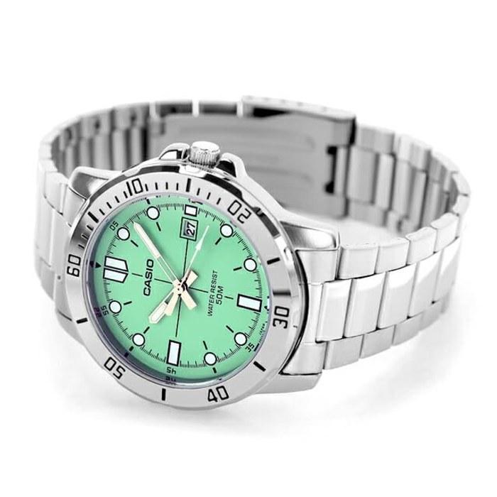 [Casio Дешевые Casio] CASIO Стандартные Мужские Кварцевые Часы MTP-VD01D-3E1V Зеленые