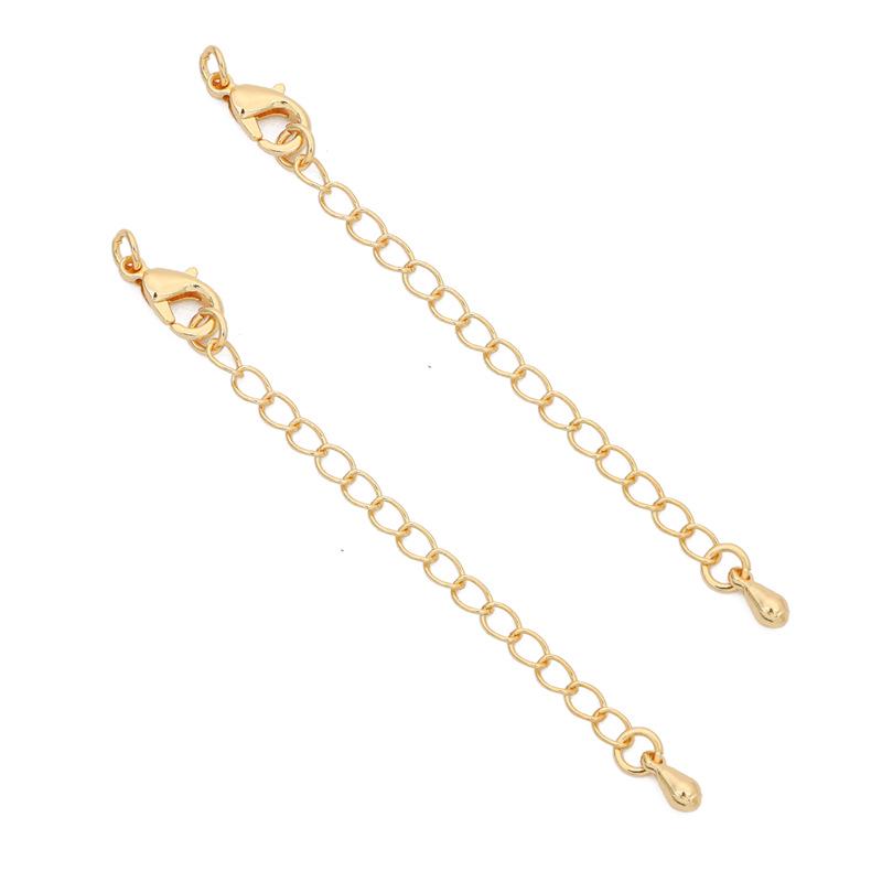 Color-Preserving 14K Gold-Plated Tail Chain Extension for DIY Handmade Bracelets and Necklaces