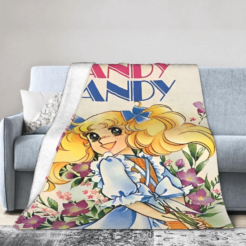 Cartoon Candy Candy Anime Blanket Plush Funny Warm Throw Blanket for Bed Sofa Summer