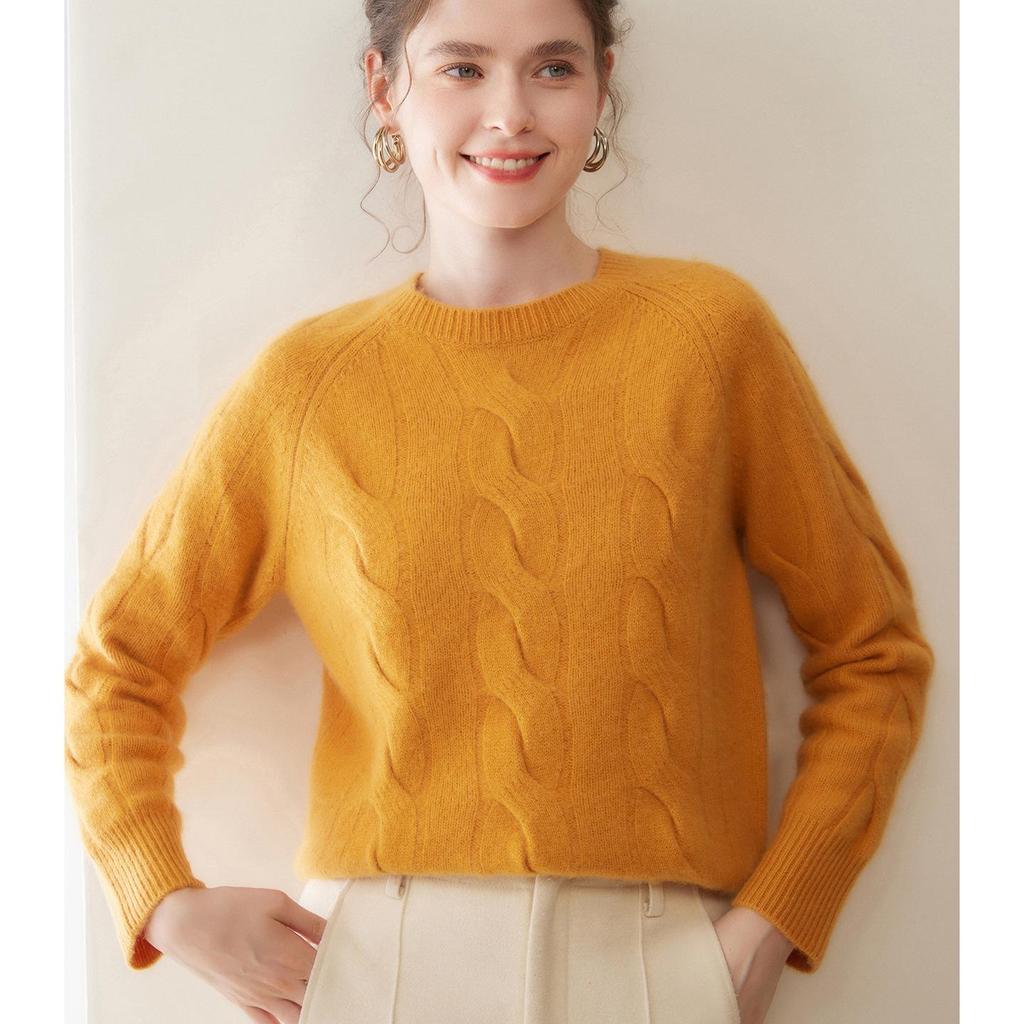 Elegant Three-Strand Thickened Wool Sweater for Women - Soft, Smooth, and Stylish Knit Pullover