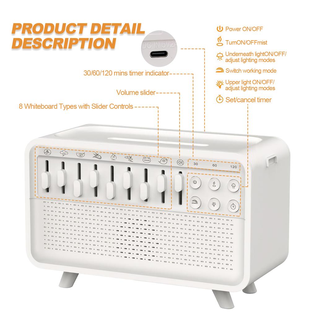 Новый аромадиффузор с белым шумом, Bluetooth-динамик, машина для аромадиффузора с автоматическим отключением, ночник с таймером для терапии сна