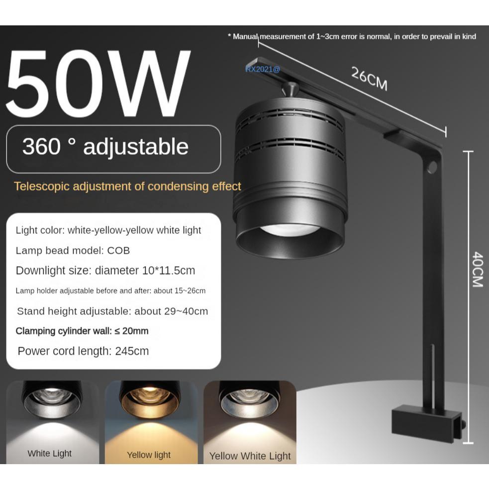 30W/50W Aquarium LED Lamp Fish Tank Aquatic Plant Light Brightening Promote Growth Full Spectrum WRGB Output Moss Downlight