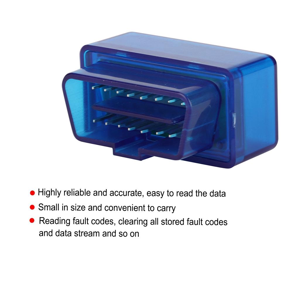 Мини Bluetooth OBD2 OBDII Автосканер Диагностический инструмент для автомобиля V2.1