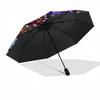 Cyberpunk Data Hound pattern umbrella, portable and foldable design, 8 ribs, a casual accessory for Halloween, Christmas, and birthday gifts.