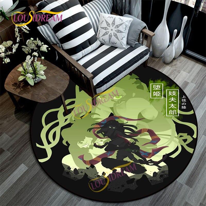 Коврик «Убийца демонов», 3D-печатный мультяшный напольный круглый коврик, коврик для стула для детской комнаты, украшение дома, моющийся ковер.