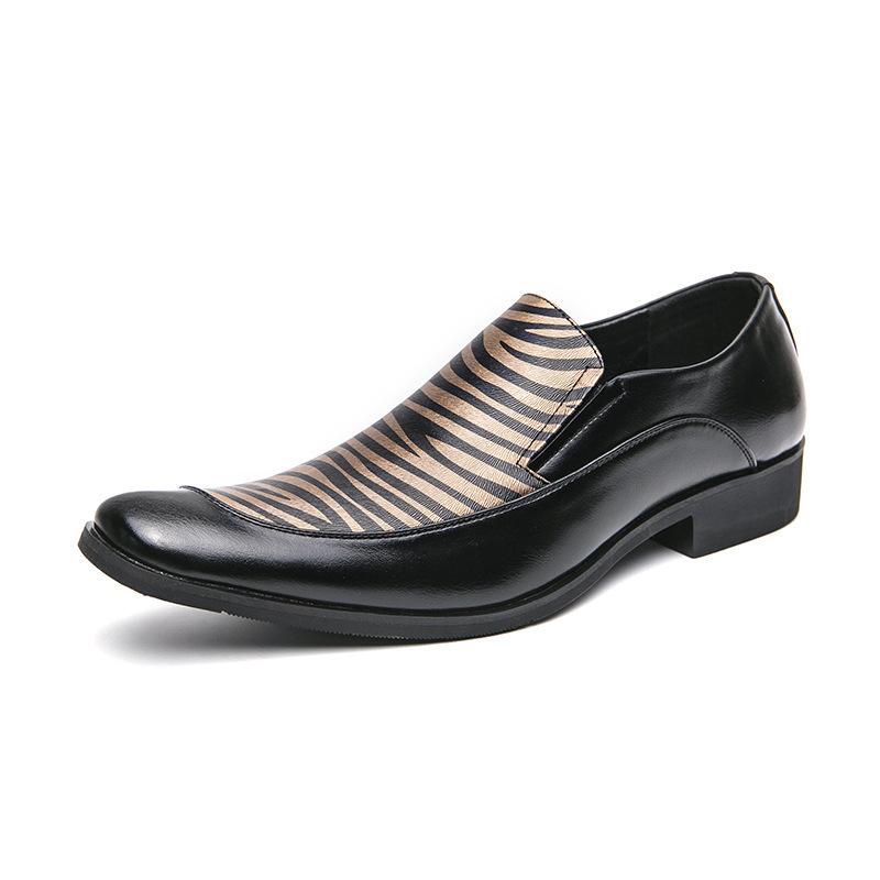 Men's European & American Pointed Toe Leather Loafers - Large Size Slip-On