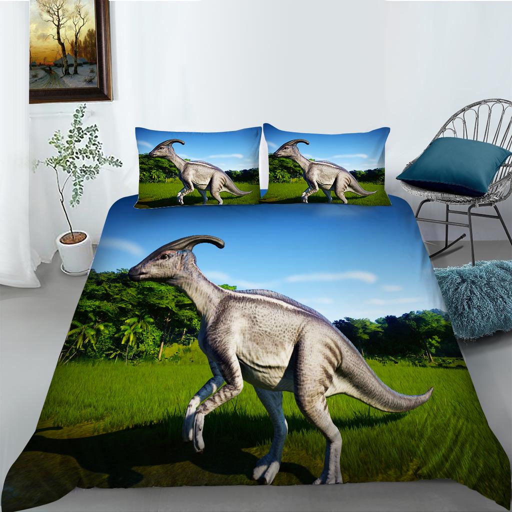 3D мир динозавров постельные принадлежности спальня динозавр пододеяльник наволочка простыня/Твин полноразмерные постельные принадлежности украшения дома