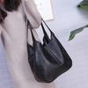 Women Solid Color Bag Vintage Shoulder Bag Large Capacity Handbag