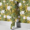 1PC Vintage Yellow Peel And Stick Wallpaper White Floral Self-Adhesive Removable Wall Stickers for Bedroom Contact Paper
