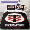 Stade Toulousain Pattern Bedding uilt Set uilt Cover Pillowcase Home Decoration Birthday Gift (1 * duvet cover + 2 * pillowcase without core)178