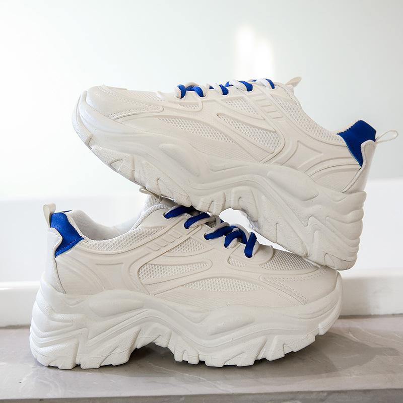 Папины кроссовки Новые женские весенне-осеннего сезона Показывающие стопу Маленькие на толстой подошве Легкие спортивные туфли