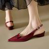 Fashion 2025 Fashion Pointed Toe Pumps Sandals Elegant Woman Slingbacks Buckle Strap Low Thin Heels Female Wedding Party Mules Shoes