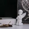 Креативный ангелочек, опирающийся на колено, смола, ремесло, украшение, домашний ангел
