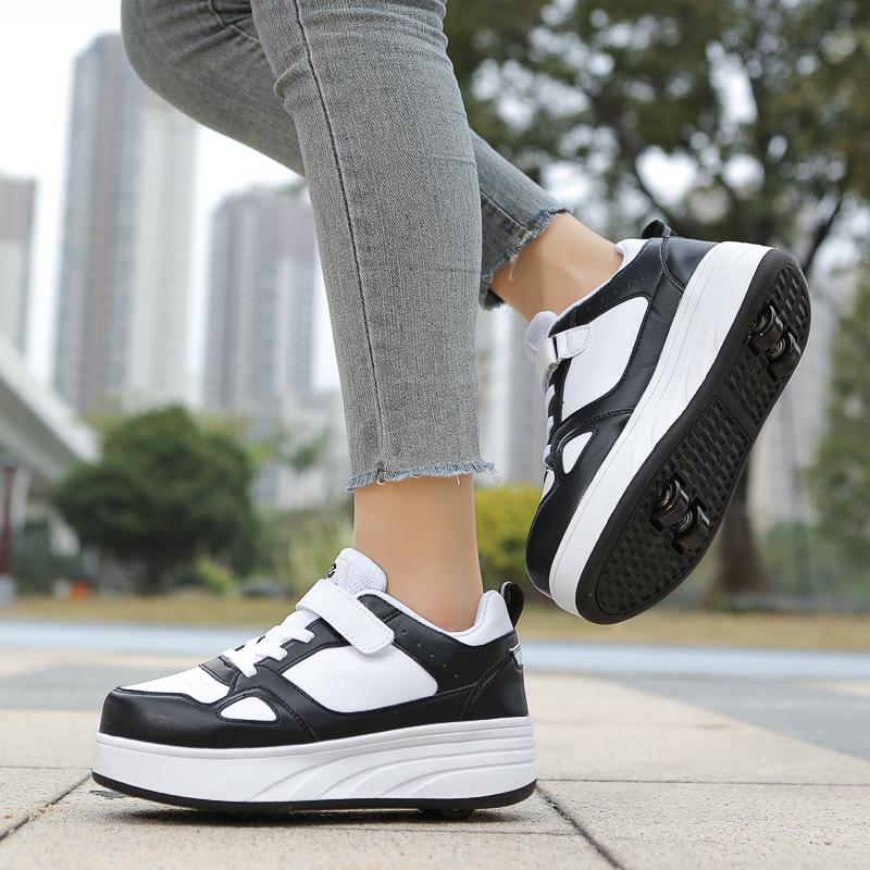 Children Kids Sneakers with Four Wheels Roller Skate Walking Shoes Ultra-Light Boys Girls Sports Shoes 222