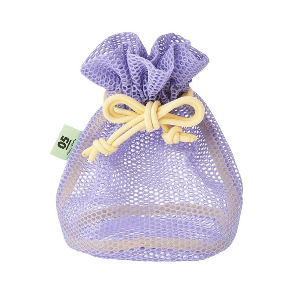 Ultra Light Makeup Storage Bag Reusable Travel Toiletry Bag Portable Mesh Drawstring Bag  Beach Bag