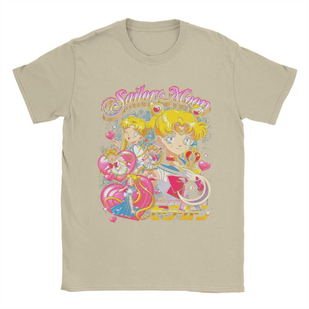 Футболки Sailor Moon Мужские Мода 100% Хлопок Футболка С Круглым Вырезом С Коротким Рукавом Футболки Оригинальная Одежда