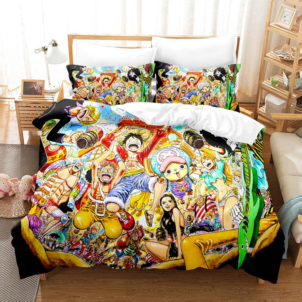 3D комплекты постельного белья, цельный комплект пододеяльников Luffy с наволочкой, двойное полное постельное белье размера «queen-size»