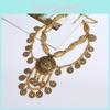 Ethnic Inspired Alloy Coin Necklace With Geometric Pendant For Festival And Daily Wear
