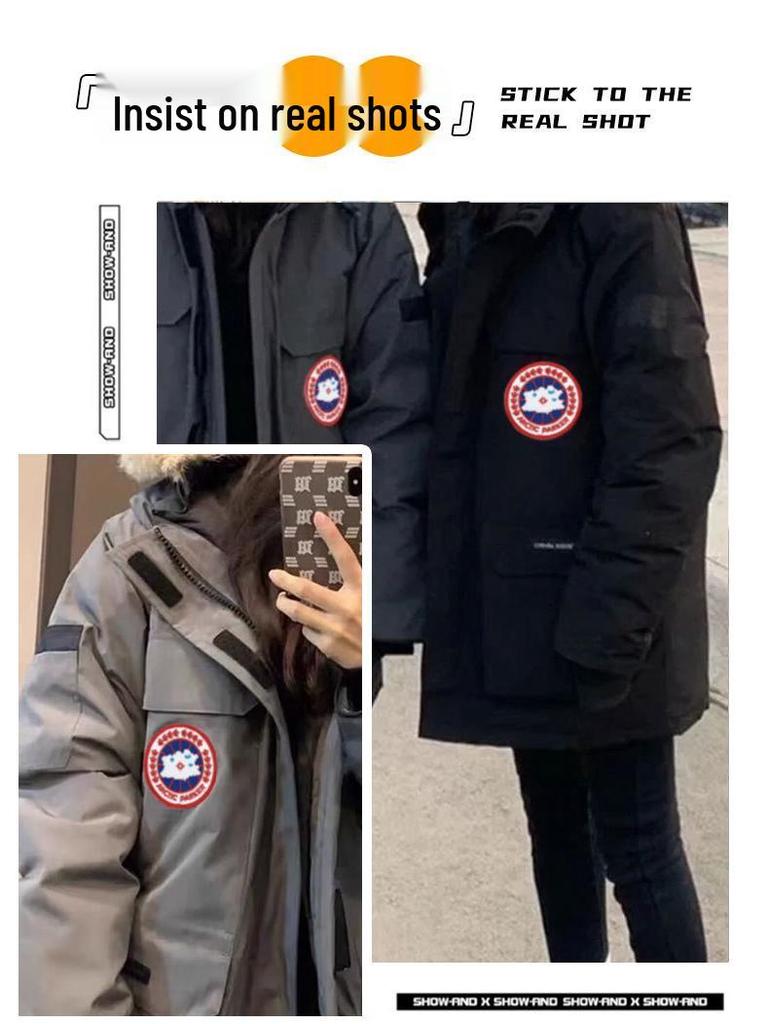 Мужская парка Canada Goose средней длины 2025 года - Новый зимний стиль, Утепленная ветровка Рабочая одежда